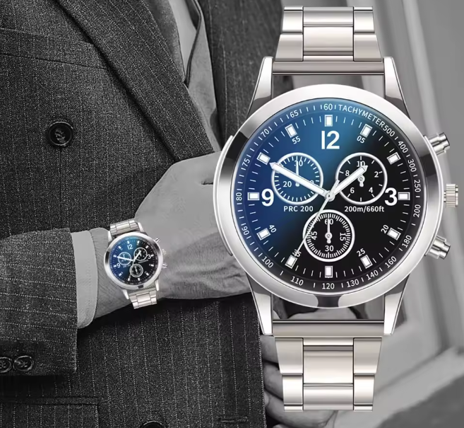 Luxury Quartz Watch - Blue Dial