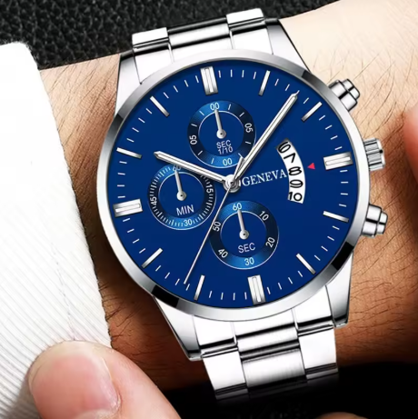 GENEVA Men's Chronograph Watch - Blue Dial